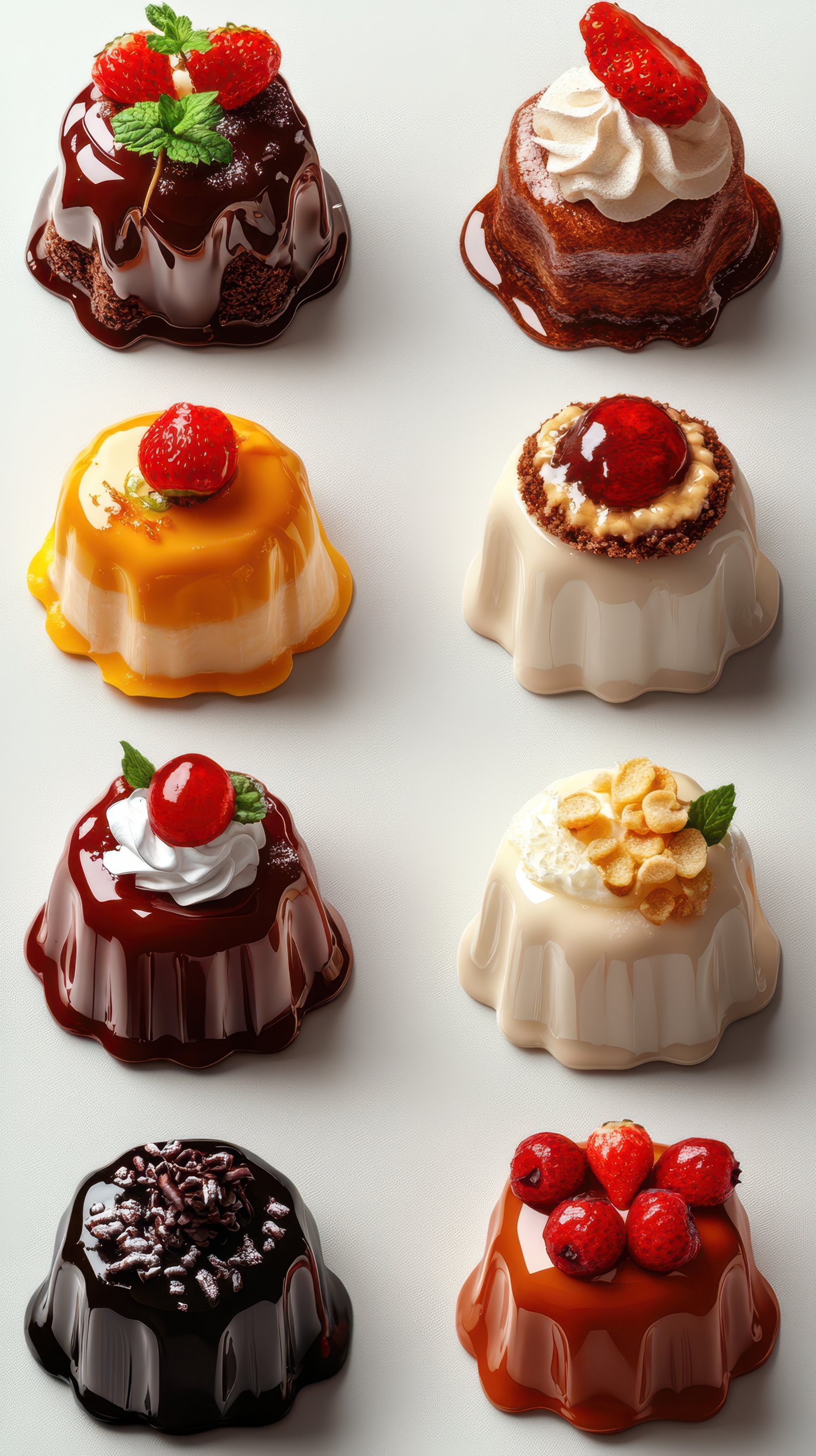 Delightful mini desserts displayed in a tempting arrangement on a light surface